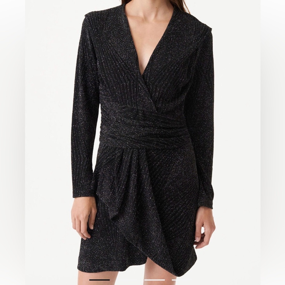 IRO Black Metallic Paris Upwood Glitter Mini Dress size 38/M